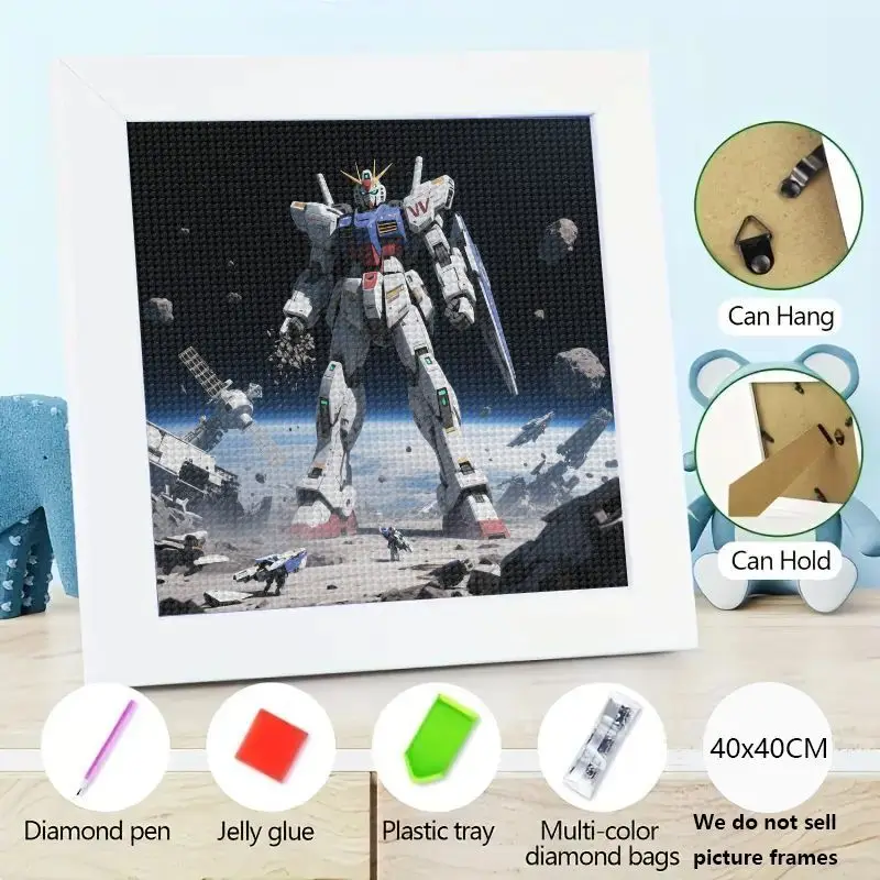 

1 шт. 5D полный дрель комплект алмазной живописи, Epic Gundam Mecha Robot Sci-Fi аниме воин космическое алмазное искусство, вышивка стразами своими руками