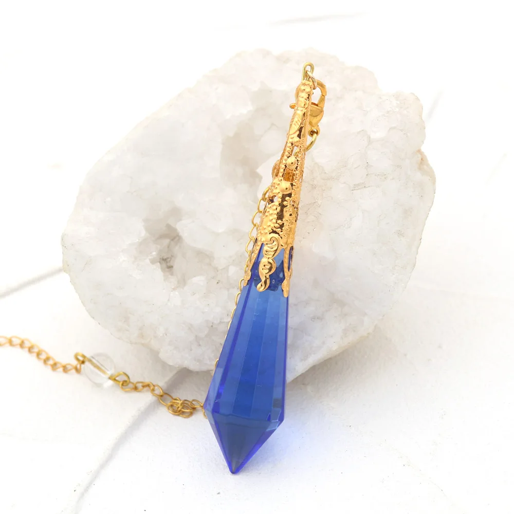 41 Color Fashion High Quality Crystal Pendulum For Dowsing Natural Stone Pendant Healing Crystals Pendule Chakra Pendulum