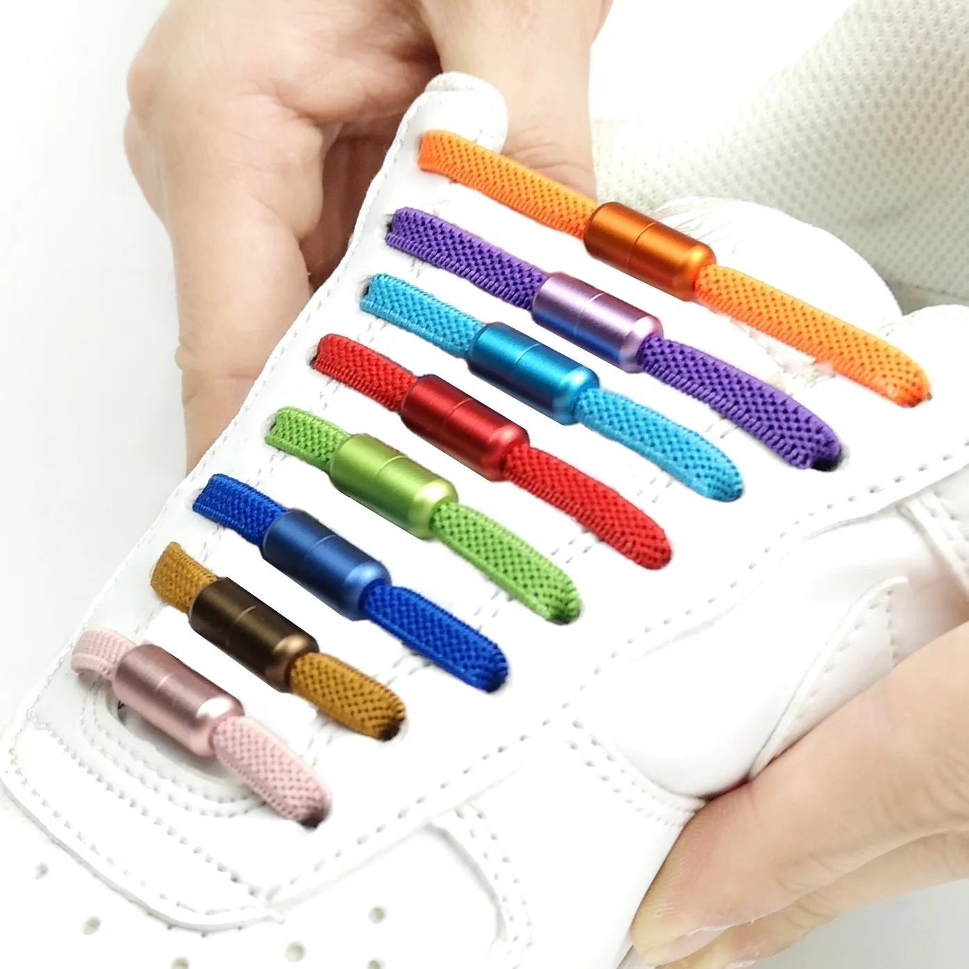 No Tie Shoelaces Flat Elastic Stretch Women Men Couple Children Casual Sneakers Quick Tie Laces Colorful Shoelaces