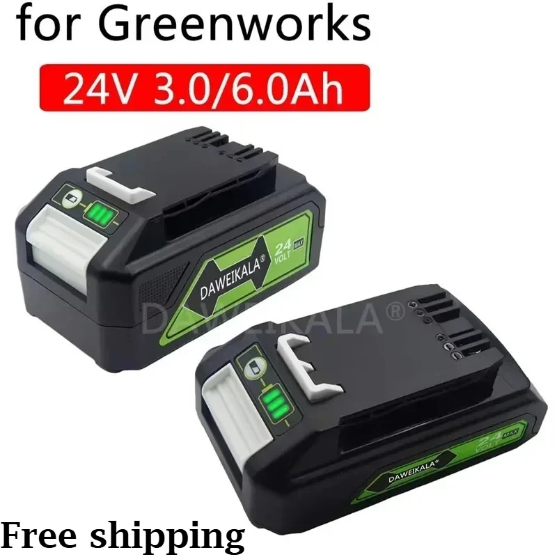 

Для Greenworks 24 В 6,0 Ач литиевая батарея Greenworks батарея для инструментов Greenworks 24 В 48 В MO24B410 MO48L4211 HT24B210 21342