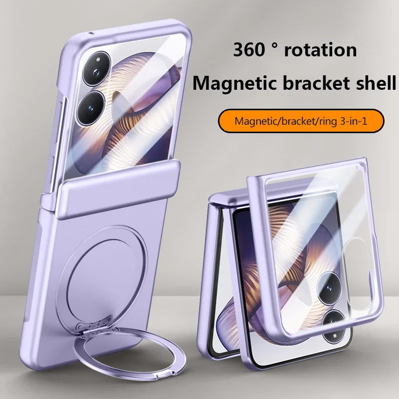 

Приятный для кожи матовый чехол для Xiaomi Mix Flip 2 5G MI Mix Flip2 5G, вращающийся магнитный кронштейн, защитный чехол с закаленной пленкой