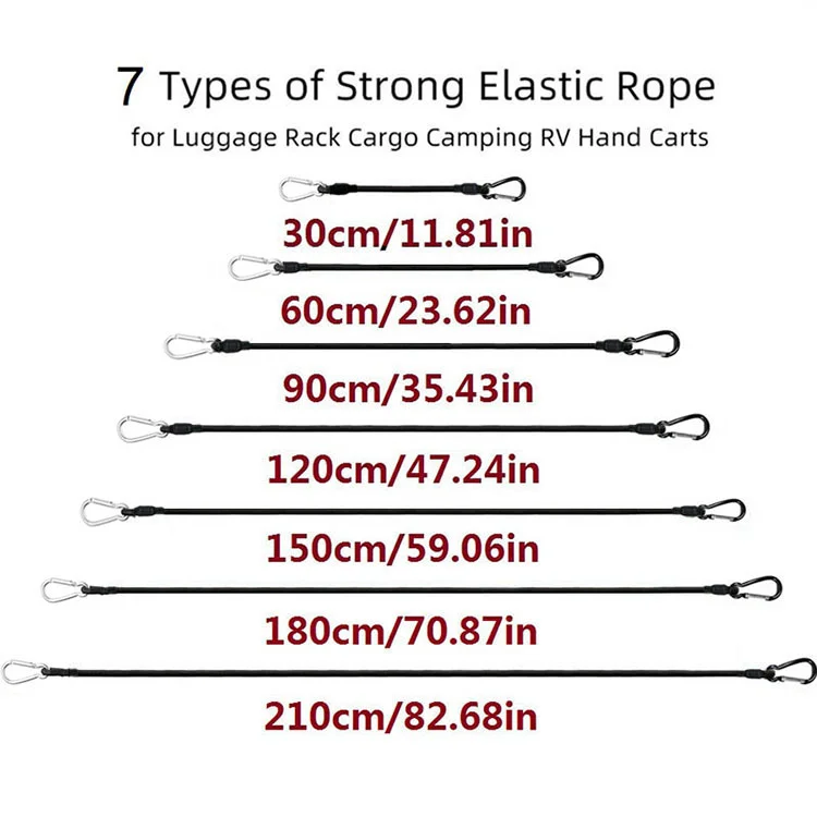 Elastischer Bindegurt zum Verpacken von Gepäck. Elastischer Gurt zum Tragen von Haken und Seilen. Reisegepäck-Verpackungsseil – Detail 5