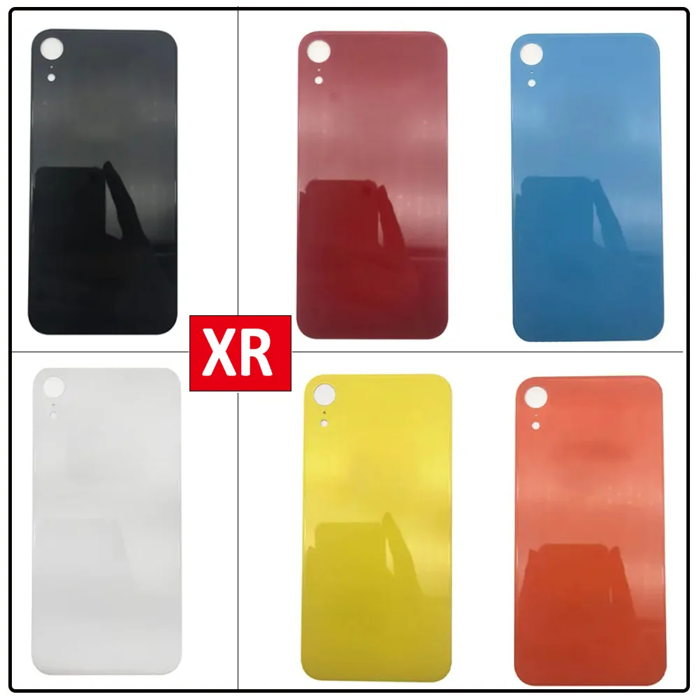 Big Hole Battery Cover Rear Door Housing Back Cover For iPhone XR Glass Plate Battery Cover with Sticker Repair Parts