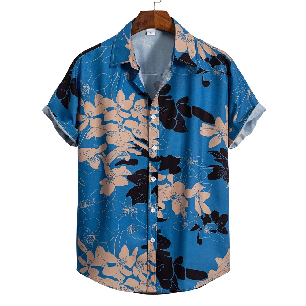 Hawaiian Men\'s Shirts Short Sleeve 3D Printed T Shirt For Men Beach Blouse Retro Pattern Aloha Shirts Summer Fashion Tops