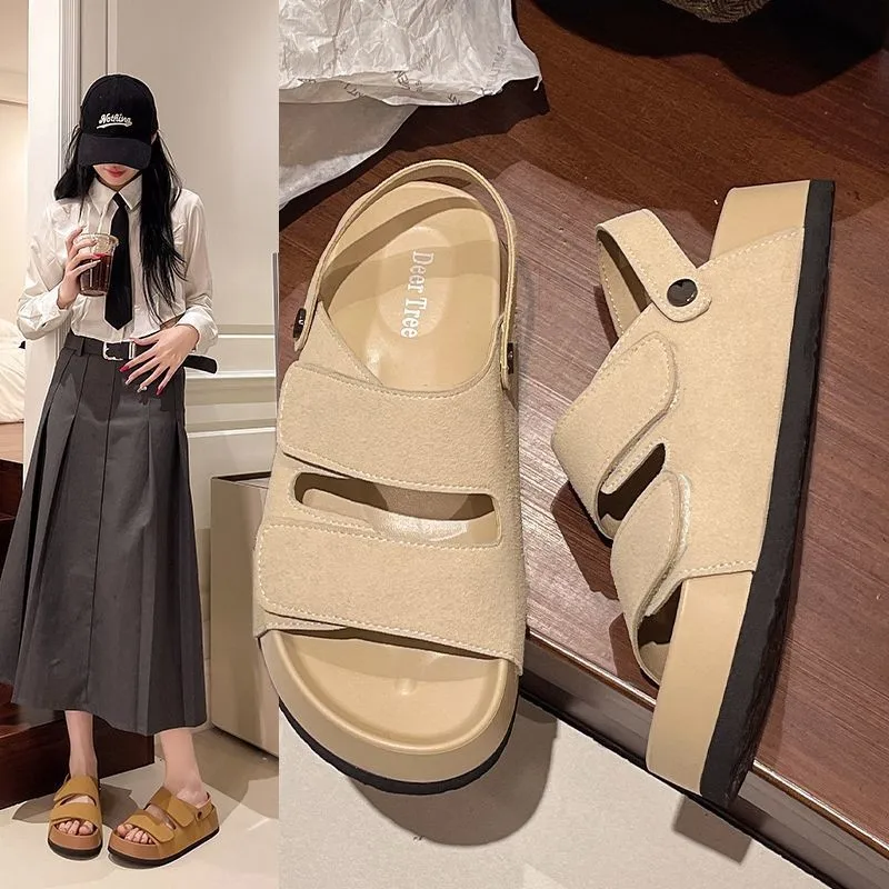 

Muffin Thick Bottom Open Toe Back Trip Strap Buckle Fashion All-match Lightweight Comfortable Non-slip Casual Women's Sandals