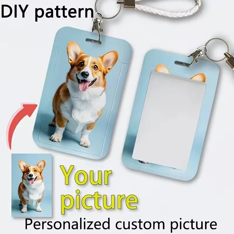 Lanyard Keyring Card Holder Customised DIY Pet Photo Card Holders Bank Card and Credit Card ID Card Student Pass Protective Case