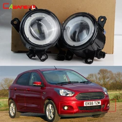 2 X Car Front LED Fog Light Accessories 30W H11 Angel Eye DRL Fog Daytime Running Lamp For Ford KA KA+ Figo 2015 2016 2017 2018