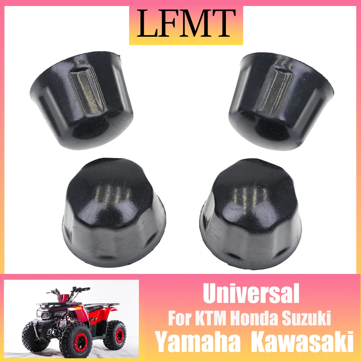 Acessórios para motocicleta 4 tamanhos, porcas de borracha, protetor contra poeira para 50cc 70cc 110cc 125cc atv go kart quad bike 4 rodas