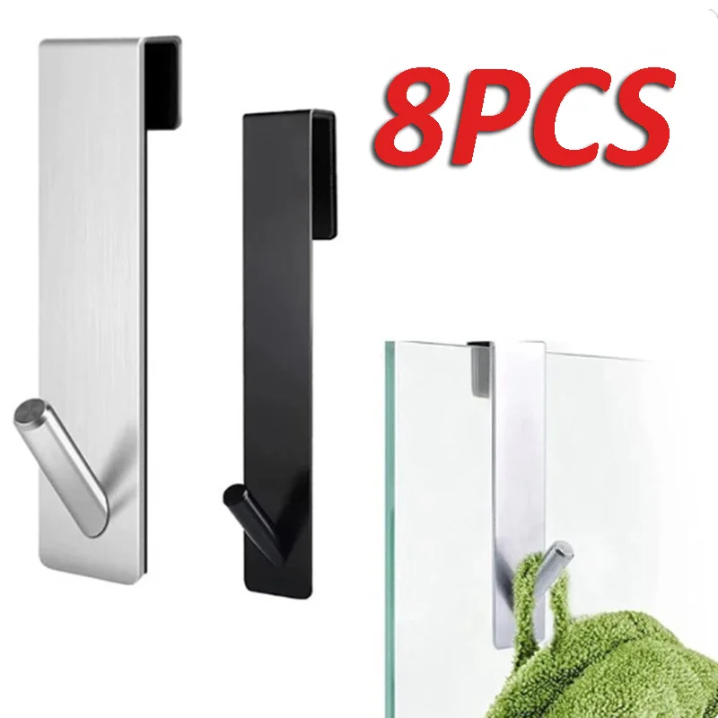 Bathroom Shower Door Hook Stainless Steel S-Shape Holder Hanger Over Glass Door Shower Towel Rack Bathroom Accessories