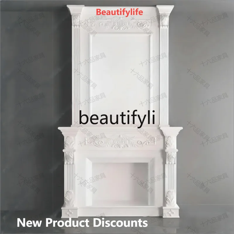 

A13 American Style Large Solid Wood Fireplace Cabinet French Carved Fireplace Frame European Style Living Room Fireplace
