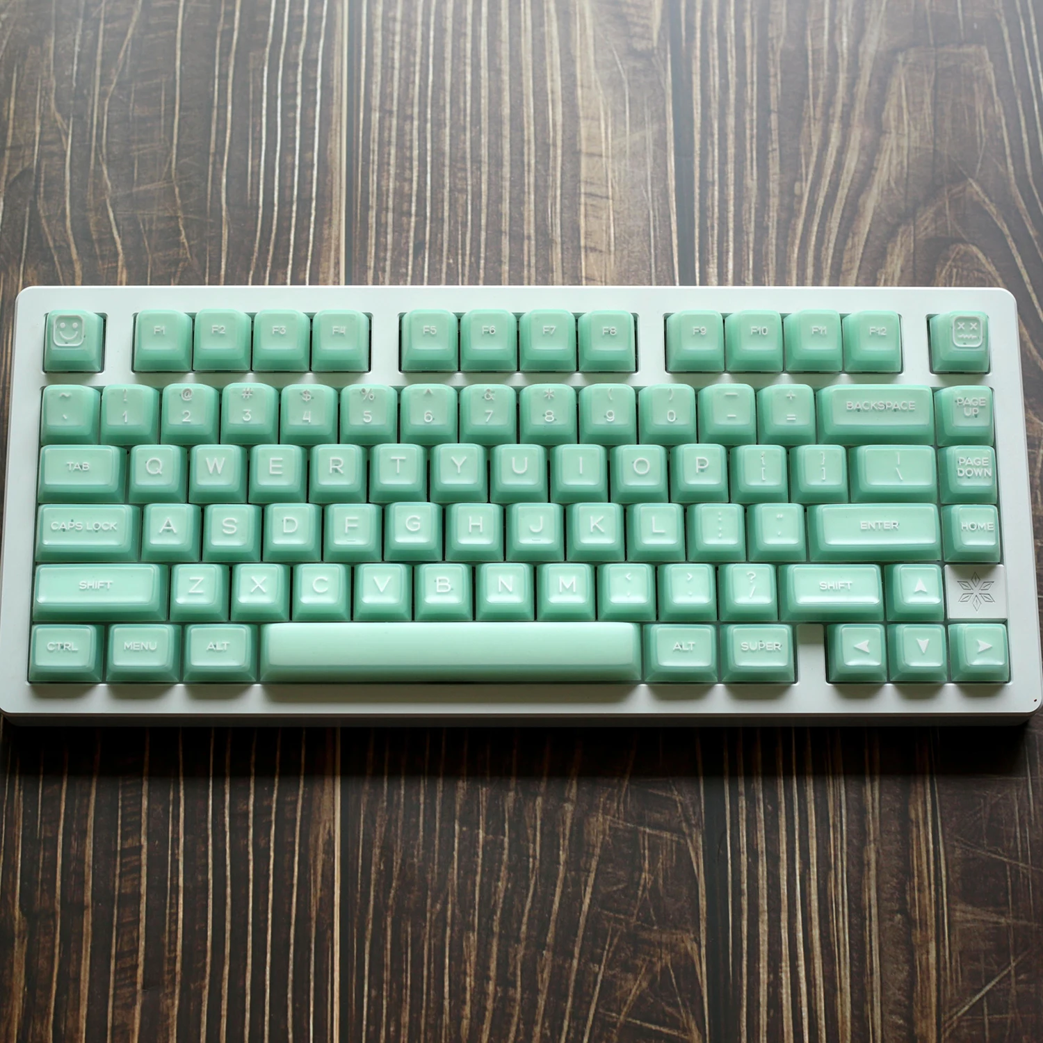 KBDiy PBT Cyan Translucent Keycaps for Mechanical Keyboard Gaming SA Profile Double Shot 142 Keys Caps Custom 61 87 104 Keyboard