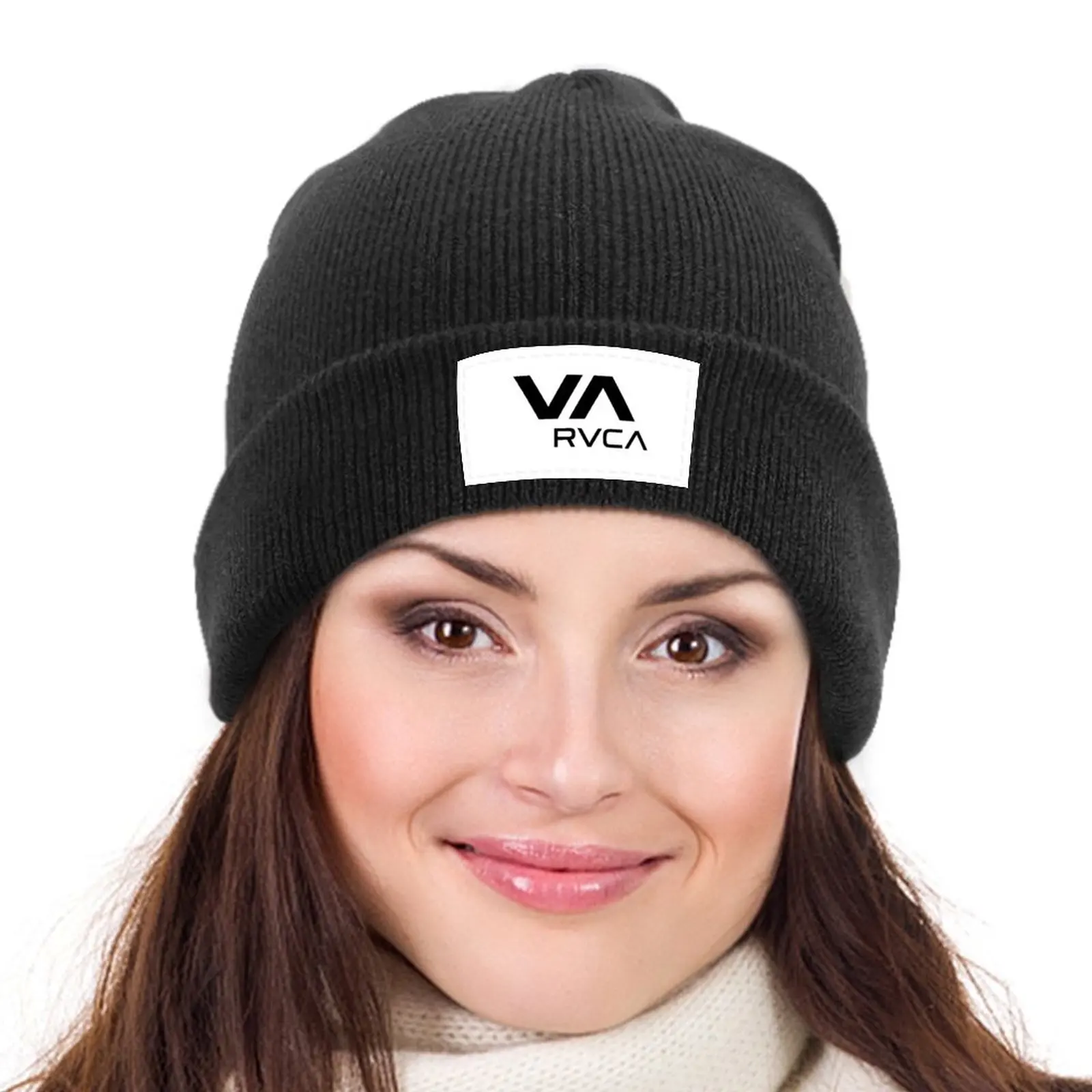 black VA RVCA logo Knitted Cap Snap Back Hat Hat Man For The Sun derby hat Women\'s Hats Men\'s