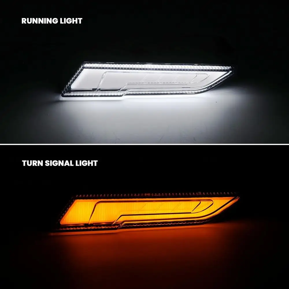 مجموعة إضاءة لوحة اللكنة LED لـ Polaris Slingshot، أضواء القيادة ذات اللوحة السفلية باللون الأبيض DRL Yellow Turn Light لـ Polaris Slingshot S