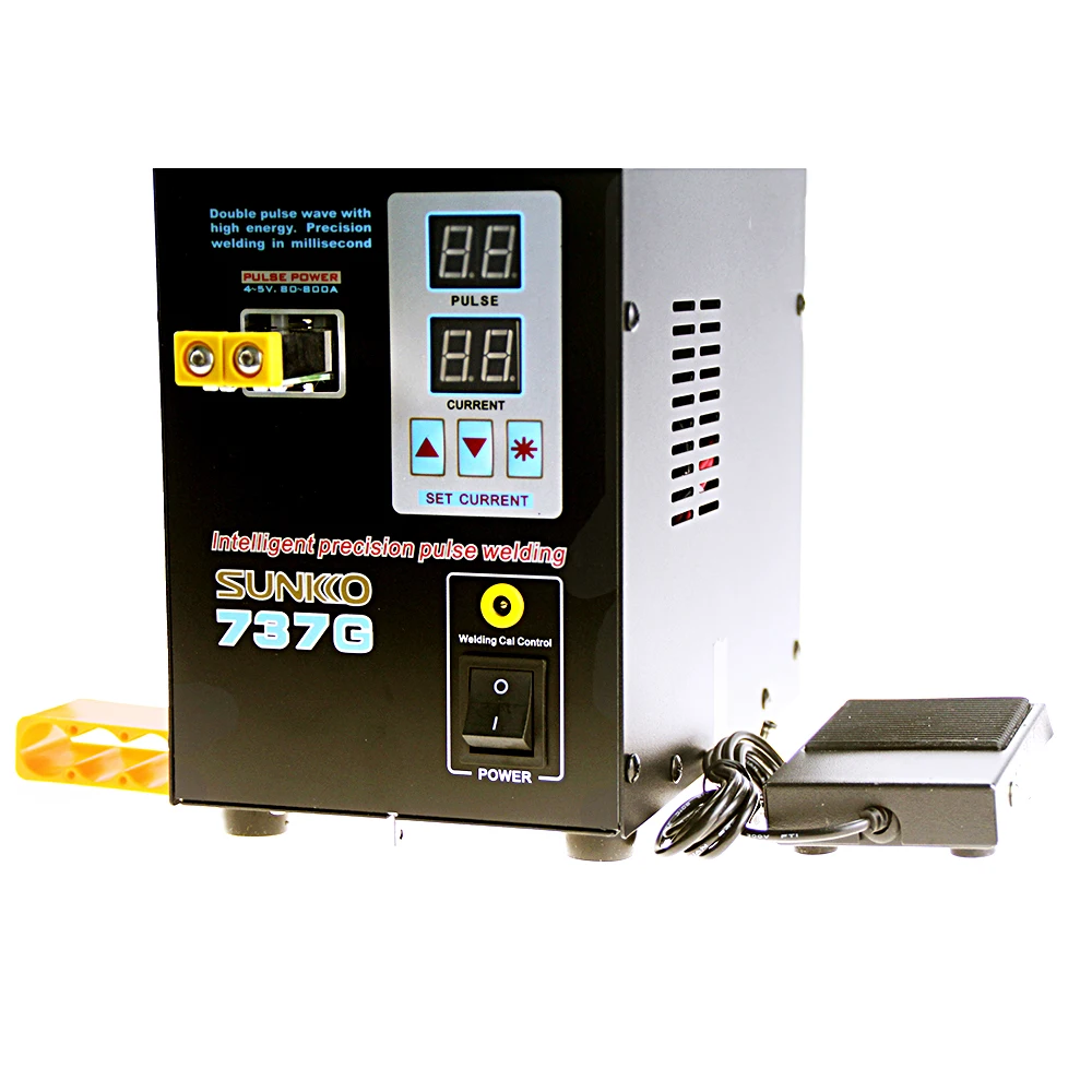 SUNKKO-soldador de punto de Microchip de soldadura Push Up, 737G, en 1 3 modos, pantalla Digital Dual LED de 1,5 kW, pulsador de precisión para 18650