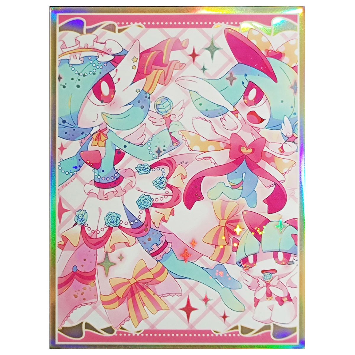 Cute Gardevoir Card Sleeves 60PCS Trading Cards Protector Anime Holographic Foil Cards Shield Outer Cover Magic MTG/PKM 67x92mm