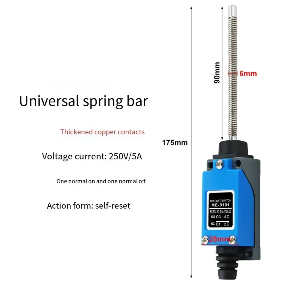 

10PCS IP65 Travel Switch Limit Sensor Switch 1NO1NC ME-9101 Self-reset 250V/5A For Line Self-regulation,safety Protection Tools