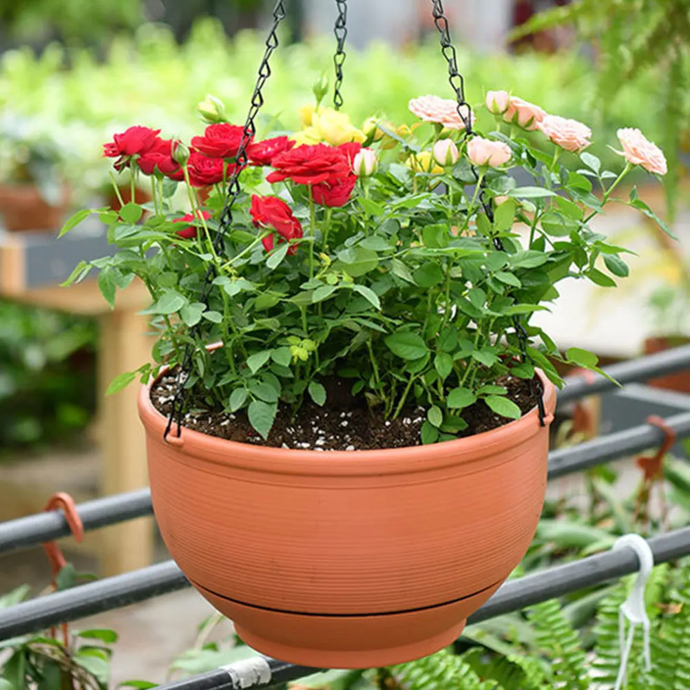 

2Pcs Hanging Chlorophytum Flowerpots Durable Plastic Plant Holders Balcony Garden Planters Outdoor Frost Uv Resistant
