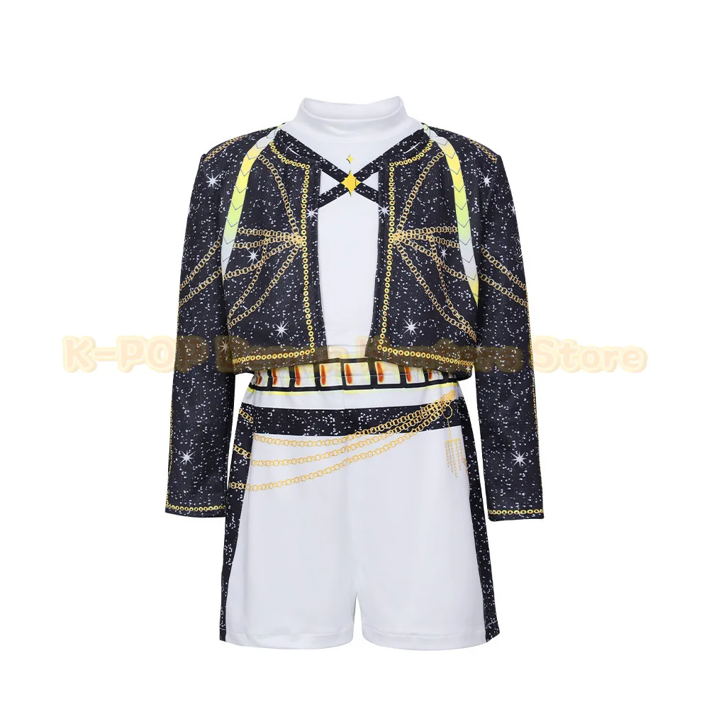Meisjes Halloween-kostuum RUMI Cosplay Kpop Warrior-kostuum Kerstkleding Idol Group Star Singing en Dancing Artist Suit