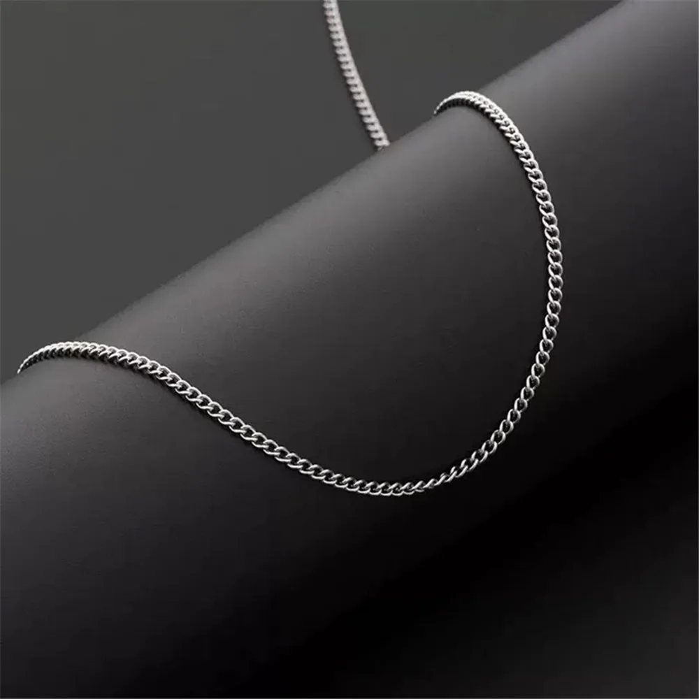 Stainless Steel Gold Color Chain Necklace for Men Long Chain Choker Men Collar Neck Lace Diy Pendant Silver Color Cord Lobster