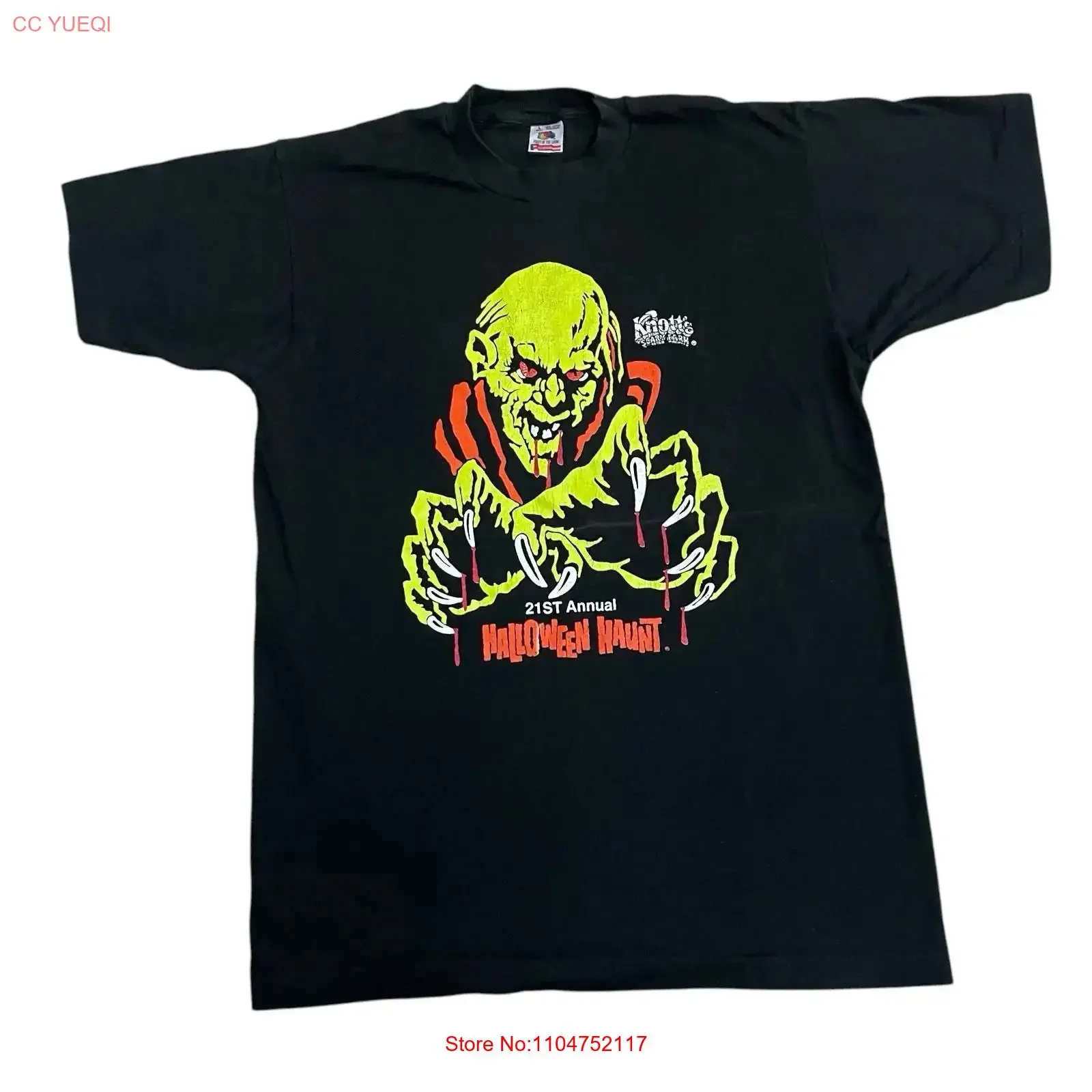 Vintage Halloween Haunt Glow In The Dark Horror Promo 90s T Shirt Large RARE vintage Washed designer clothes graphic