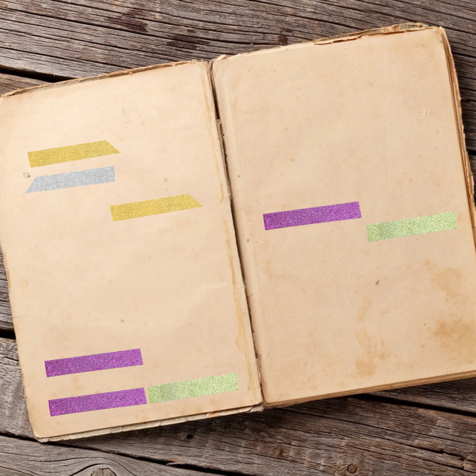 12 Rolls Rainbow Color Glitter Decorative Washi Tape Easy Use DIY Paper Tape Hand Account Gift Wrap Photo Album Sticker