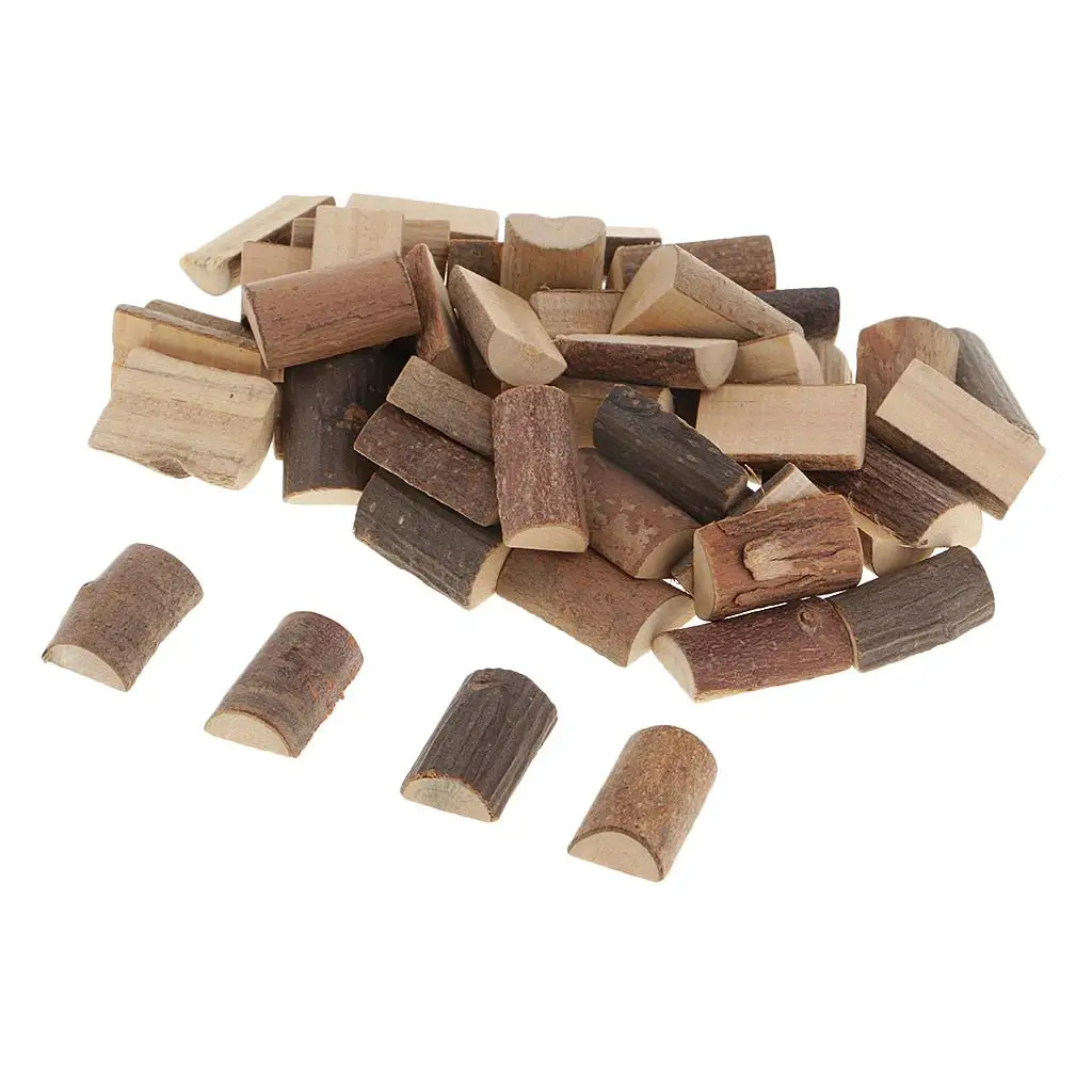 50x Wood Half Cut Round Log Slices Tree Blocks for DIY Crafts Supply