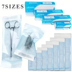 Auto-selagem Bolsas de Esterilização, Medical Grade Sacos, descartável Nail Art, Tattoo Acessórios Suprimentos, 7 Tamanhos, 200pcs por Caixa