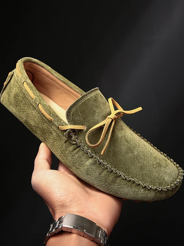 

Мужские слипоны из натуральной кожи, лето 2022, повседневные мягкие боты с вырезами, модная корейская версия, Bean Bean oes