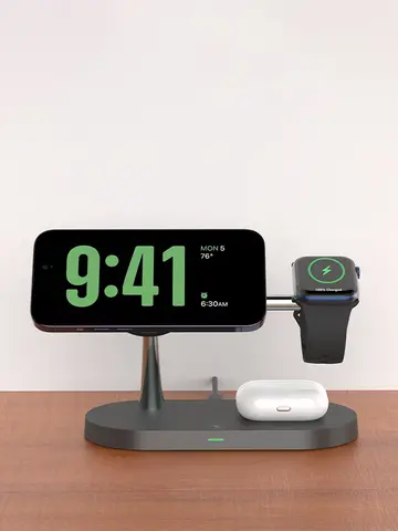 3 in 1 Wireless Charger Stand For iPhone 12 13 14 15 16 Fast Charging Station for Apple Watch 10 9 8 7 6 5 4 Airpods 2 3 Pro