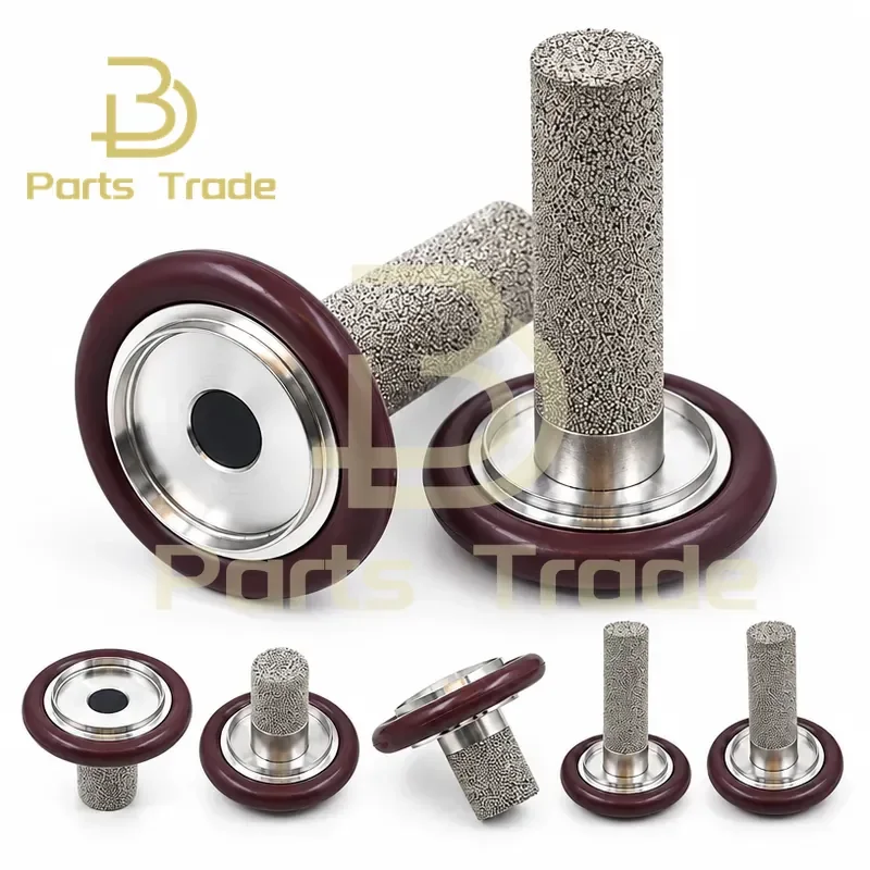 Stainless Steel Sintered Filter Cartridge KF16 KF25 Vacuum Pipeline Filter with Rubber Ring Central Bracket High Precision