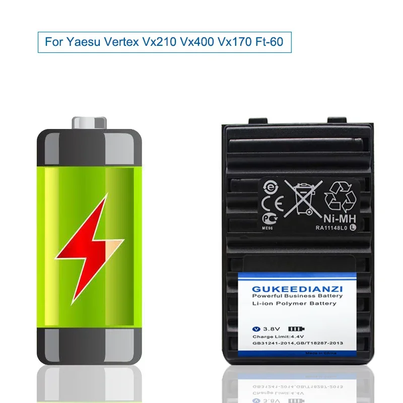 2300mAh Fnb-V94 Fnb-83 Fnb-V57 Walkie - Talkie Battery For Yaesu Vertex Vx210 Vx400 Vx170 Ft-60 High Capacity