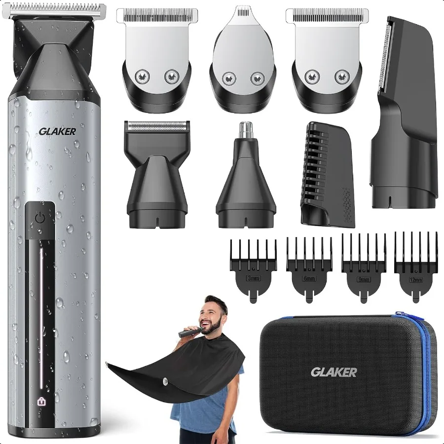 

Beard Grooming Kit All in One Hair Cutting Kits Electronic Shaving Razor Profional Barber Kit Mens Body Hair Shaver Cordl Nose