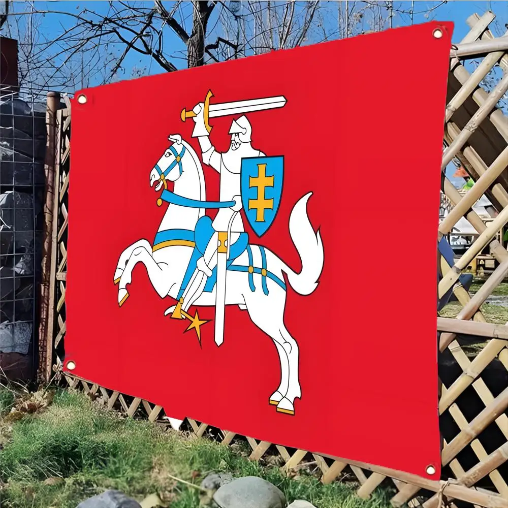 banner medieval V-Vytis Banner Flags Edgeless four-ring hanging decor indoor outdoor compatible easy for hanging display
