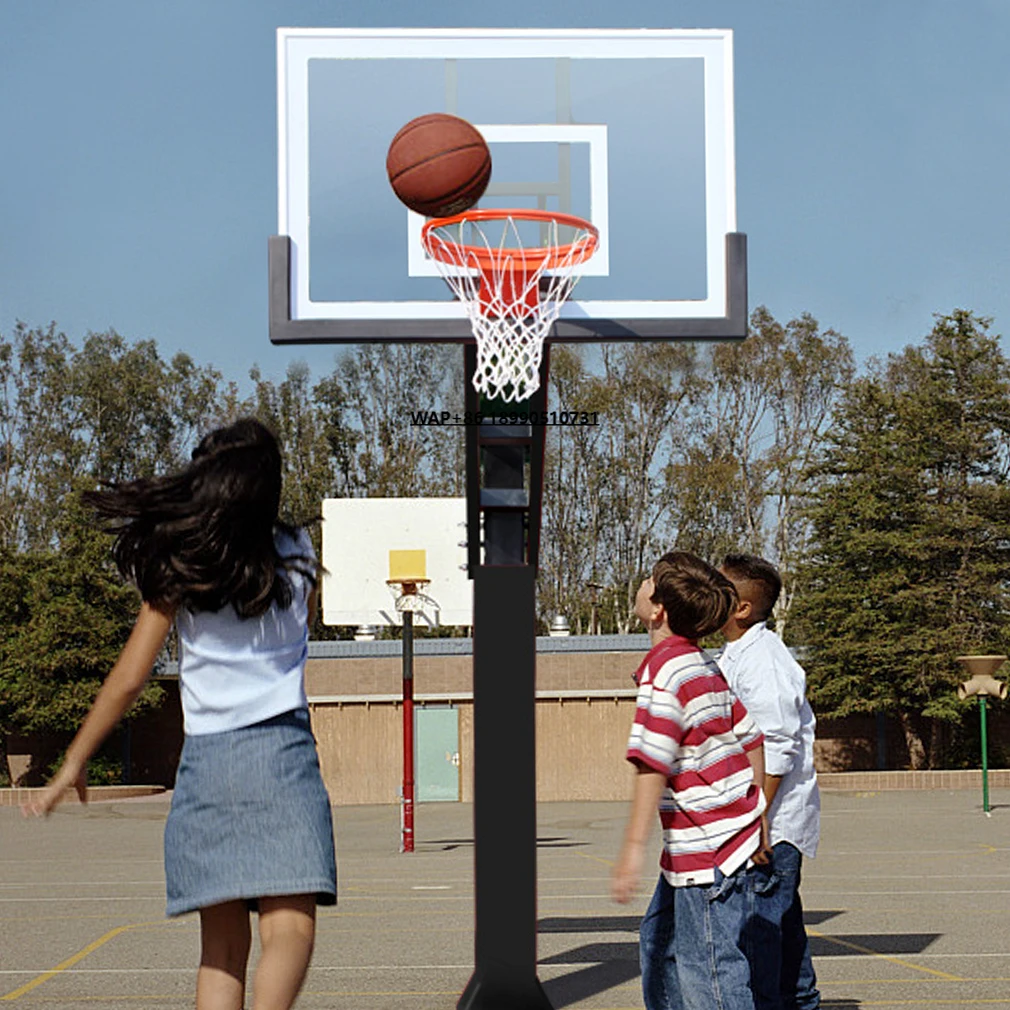 Fornecimento de fábrica em equipamento de treinamento à terra cesta de basquete de vidro temperado com suporte para uso interno e externo de competição