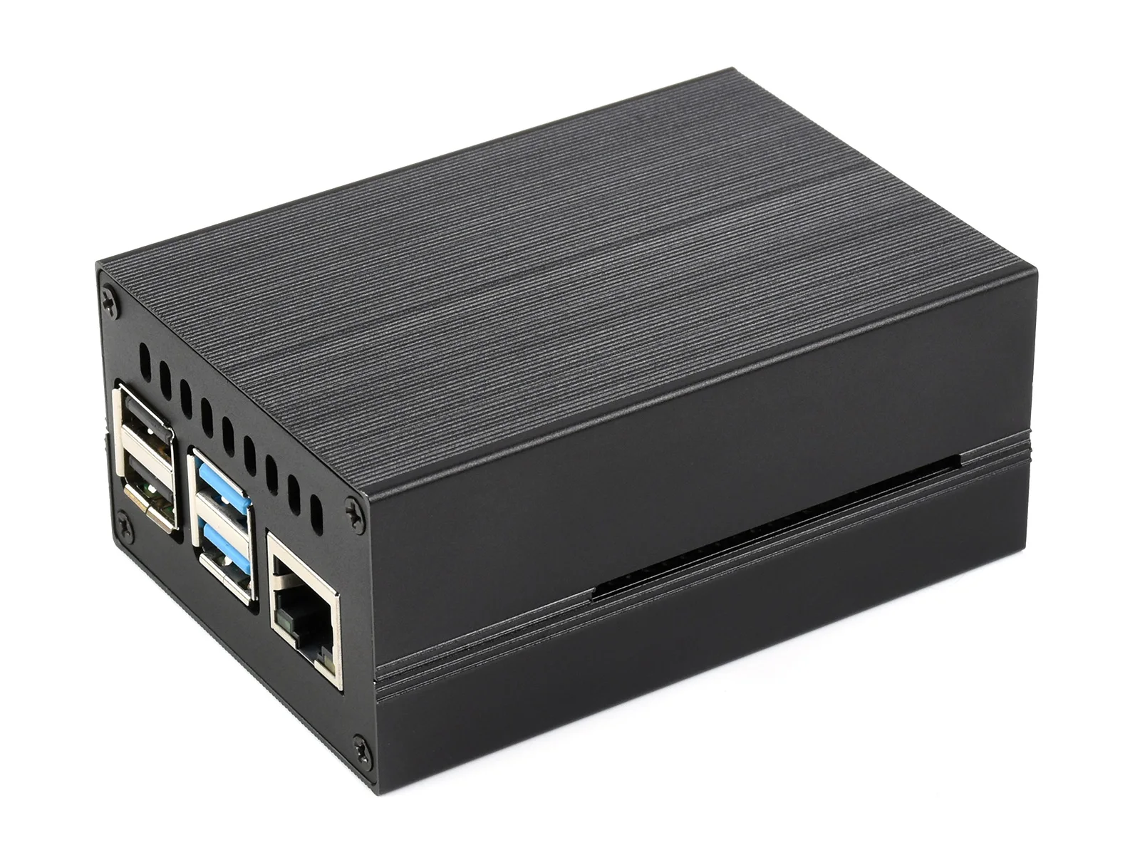Waveshare PI4-CASE-J,Stripe Aluminum Cooling Case for Raspberry Pi 4, Built-In Active Radiator with Fins