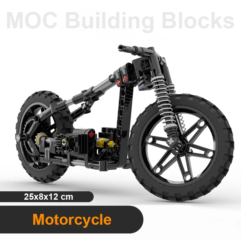 

Motorcycle Building Blocks Loose Parts Gear Linkage Two-cylinder Engine MOC Assembly Bricks Model Kid Creative DIY Modification