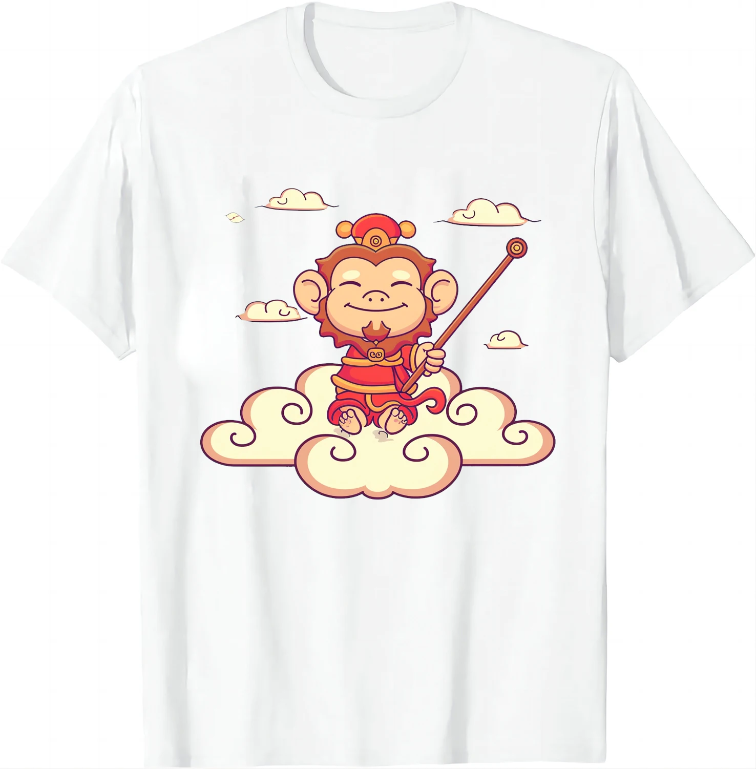 Creative Cartoon Monkey Tee Perfect for Fans of Sun Wukong T-shirts  Graphic T Shirts  Women Clothing Tops Ropa De Mujer