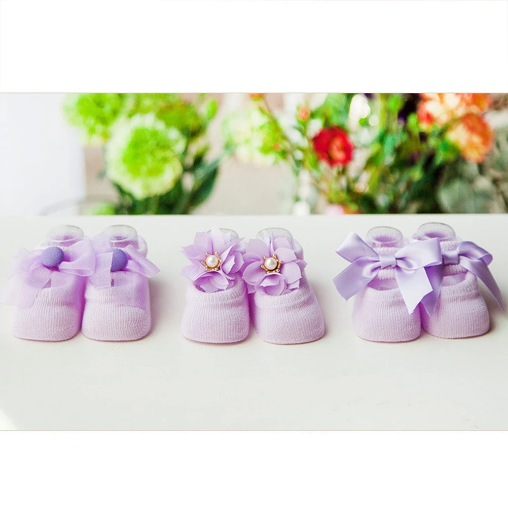 

1 Pair Baby Floor Socks Toddler Cotton Non Slip Breathable Sweat Absorbing Elastic Comfortable Spring Autumn Pink