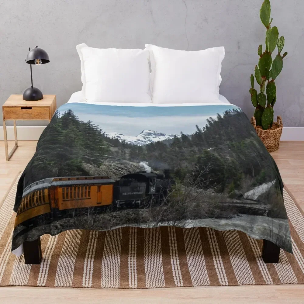 

Train in Colorado Throw Blanket Warm Flannel Blanket for Couch Chair Bedroom