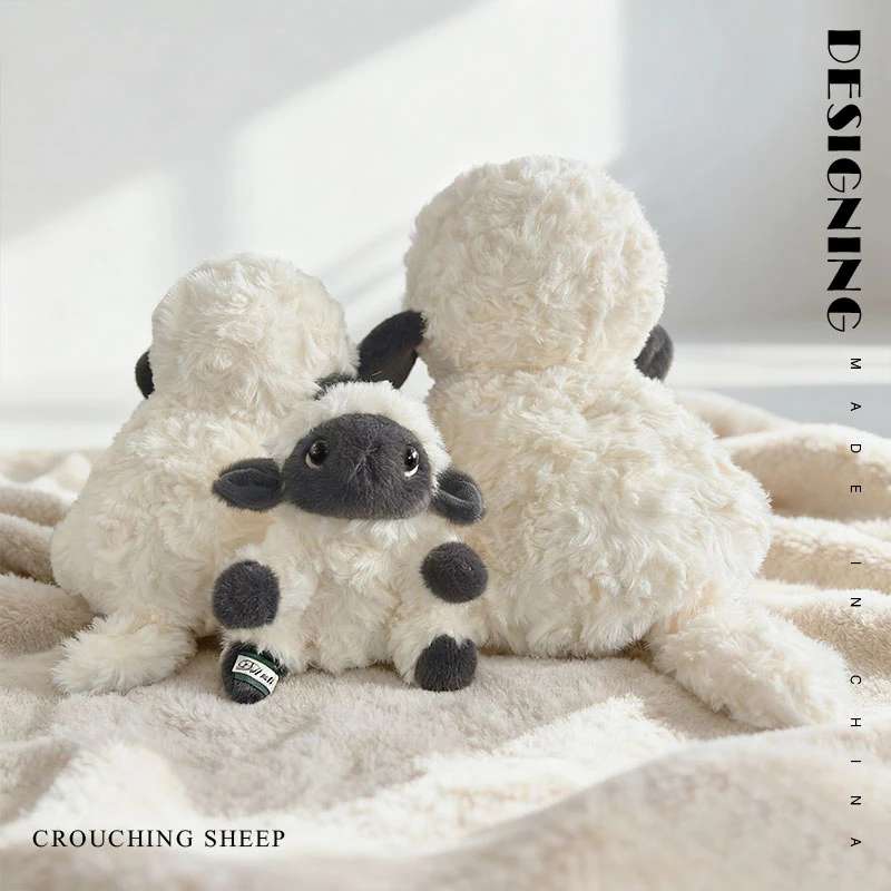 Soft Super Plush Sheep Toy Cute Ollie the Sheep Stuffed Doll Fluffy Kawaii Black Face Lamb Sleeping Companion For Girl Boy