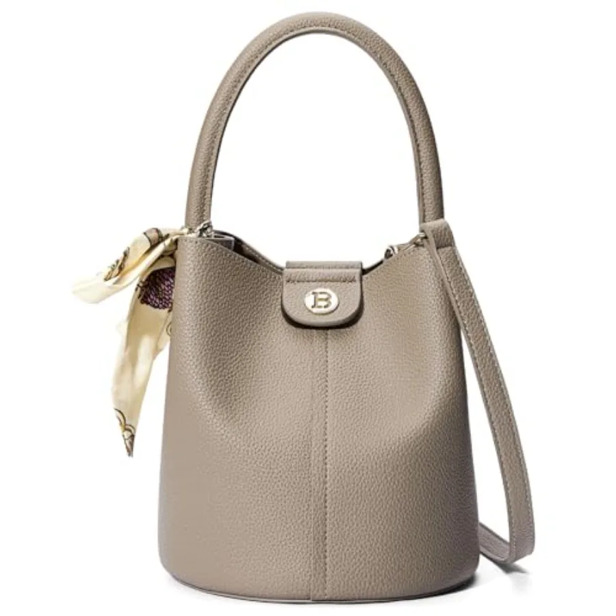 

BOSTANTEN Small Crossbody Bags for Women Vegan Leather Mini Bucket Handbag Removable Shoulder Strap