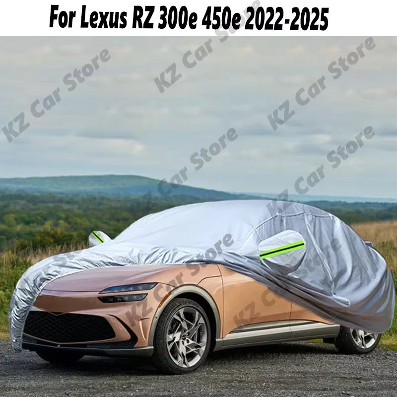

Черный автомобильный чехол для Lexus RZ 300e 450e 2022-2025, водонепроницаемый, защита от солнца, дождя, снега, ветра, прочный чехол для внедорожника
