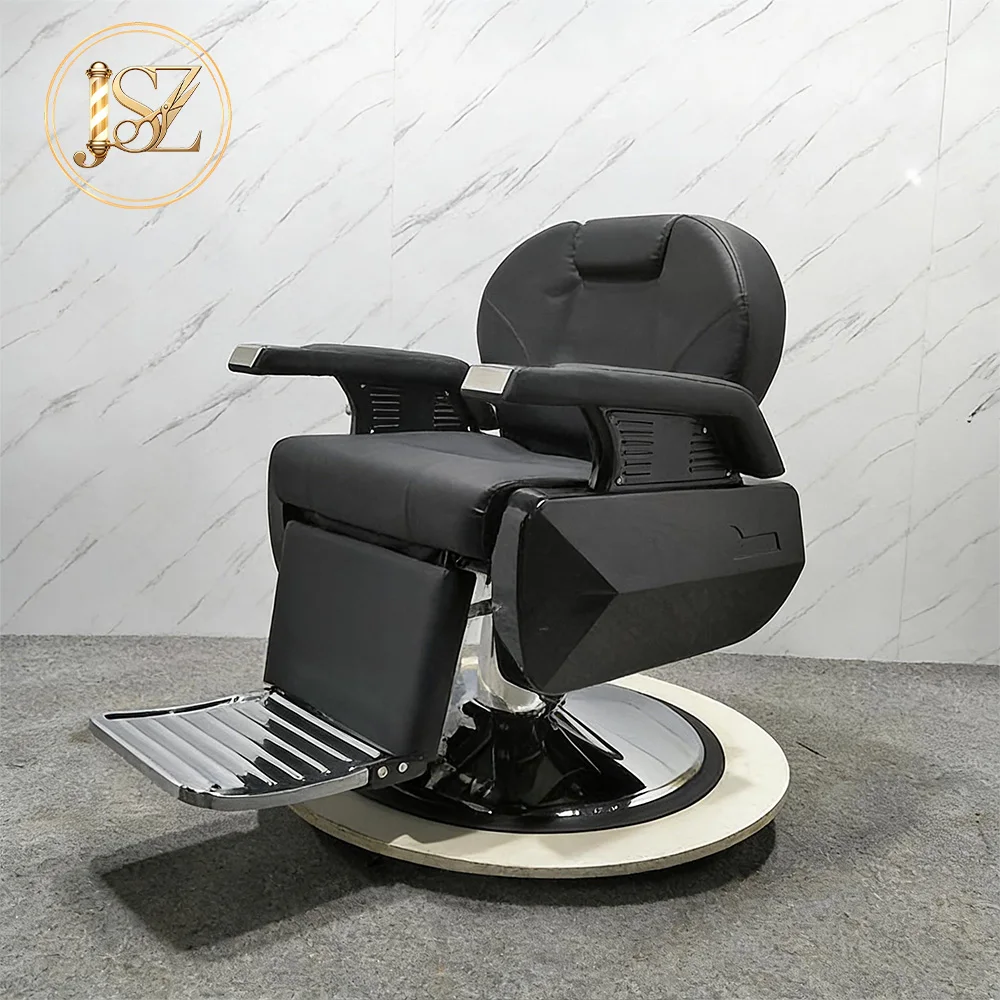 Hydraulic Barber Chair Ergonomic Reclining Height Adjustable with One-Piece Footrest for Barbershop
