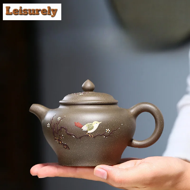 

320ml Vintage Yixing Purple Clay Teapots Handmade Pot Raw Ore Steel Grey Section Mud Kettle With Strainer Chinese Zisha Tea Set