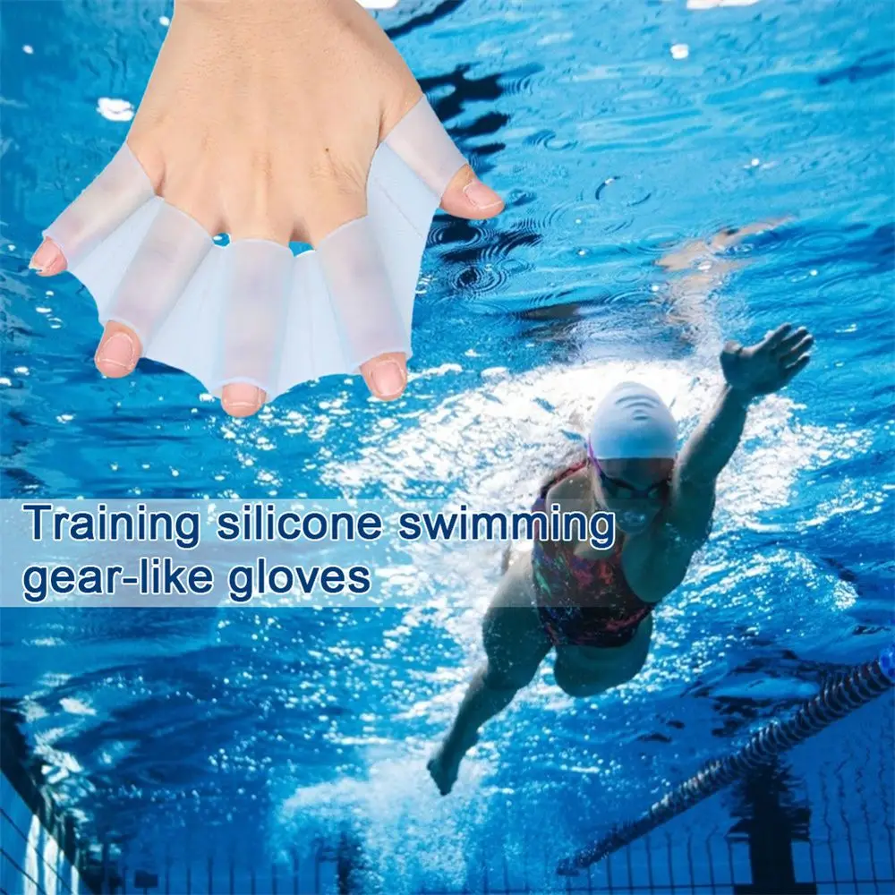 Swim Training Water Sports Swim Pool Paddles for Diving Frog Type Finger Webbed Hand Web Swimming Flippers Hand Finger Fin