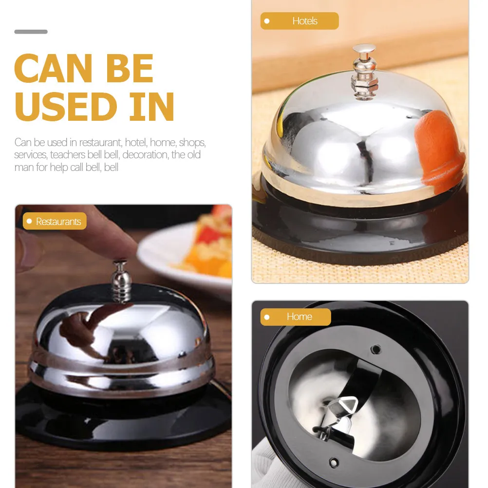3Pcs Metal Call Bell Set for Restaurant Hotel Bar Kitchen Service Desk Dinner Table Elderly Assistance Pet Training Loud Clear