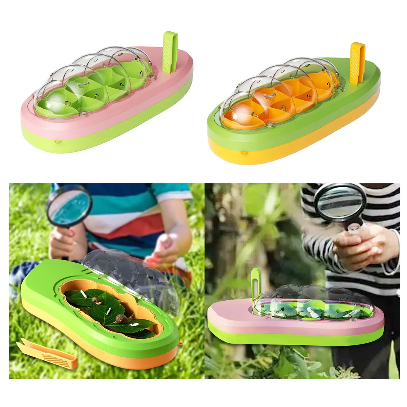 

Silkworm Terrariums Breeding Box Pet House with Handle Kid Learning Toy Transparent Breathable Breeding Container Insect Viewer