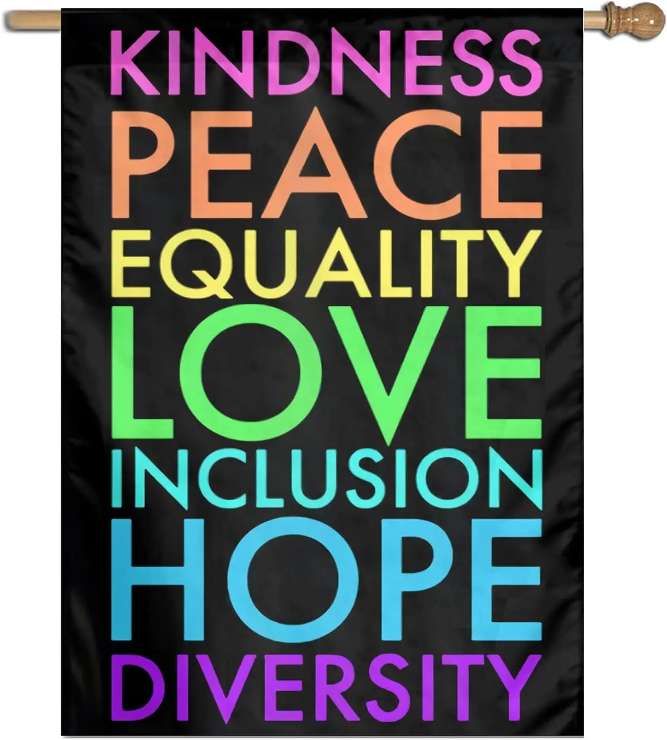 Kindness Peace Equality Love Inclusion Hope Diversity Garden Flags/ 28x40 Inch Double Sided Print House Flag/Decoration American