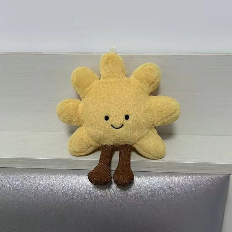 عالية الجودة 13 سنتيمتر الشمس الأصفر بلوشي قلادة محشوة لطيف ألعاب من نسيج مخملي للفتيات ديكور غرفة نوم حقيبة سيارة مفتاح سلسلة هدايا عيد الميلاد #2