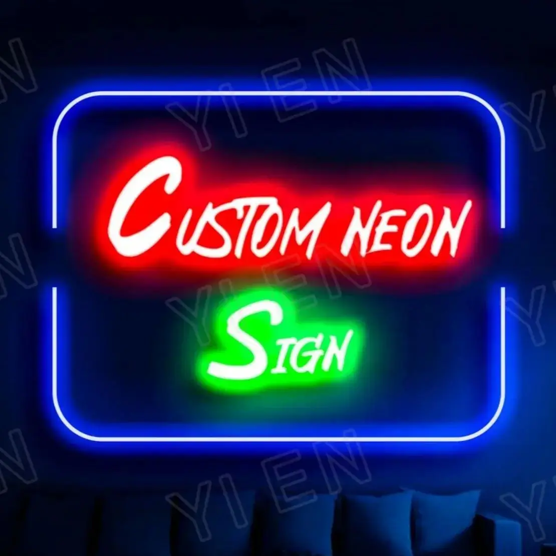 Sinal Neon personalizado para negócios, logotipo personalizado, USB